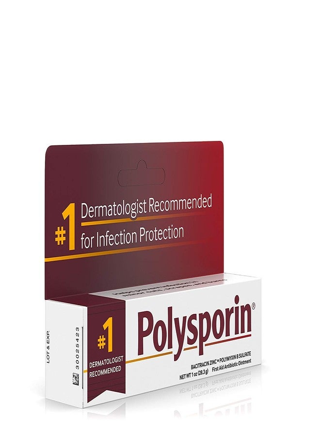 Polysporin First Aid Antibiotic Ointment without Neomycin, Travel Size, 1 Oz Tube, For Infection Protection - Image 1